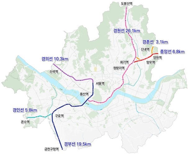 철도지하화 밑그림 서울 6개 노선 71.6km 구간.jpg